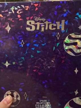 Disney Stitch Lip Gloss Set - Holographic Purple Design